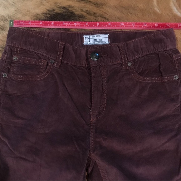 FREE PEOPLE Burgundy Corduroy Skinny Pant - Picture 5 of 7
